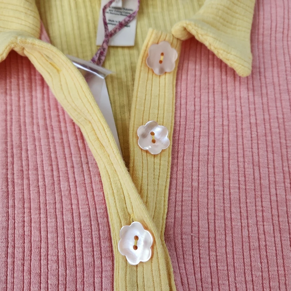LoveShackFancy Matching Citrus Cupcake Ribbed Set In Pink & Yellow Women's‎ XL